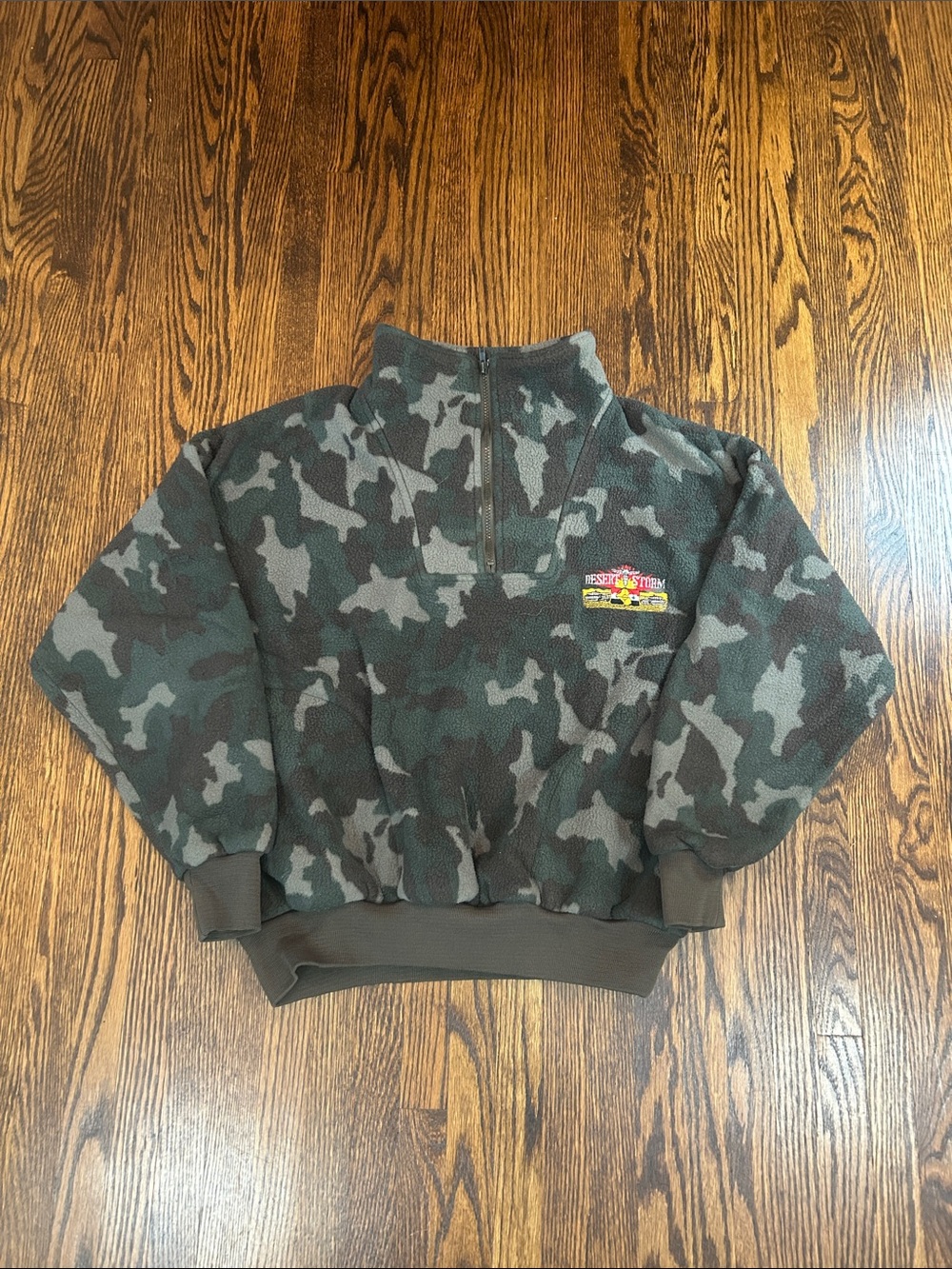 Vintage 90s Desert Storm Fleece Camo Sweater